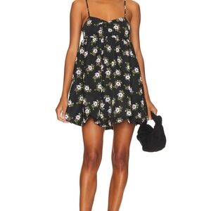 Free People Floral Black Dress